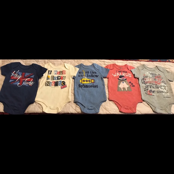 BOGO FREE🌸Beatles themed onesies NWOT - Picture 2 of 4